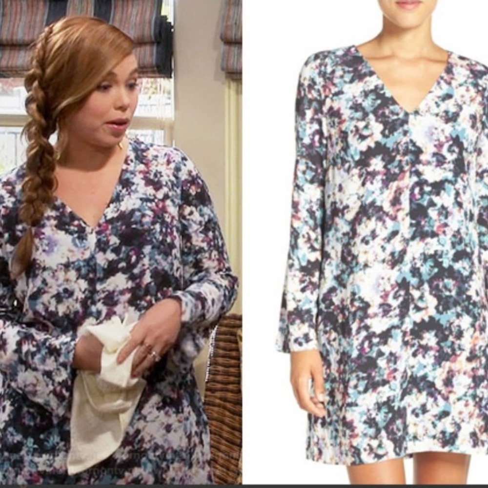 Chelsea28 Floral Print Shift Mini Dress Small